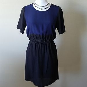 BCBGeneration Black Woven Blouson Flare Dress